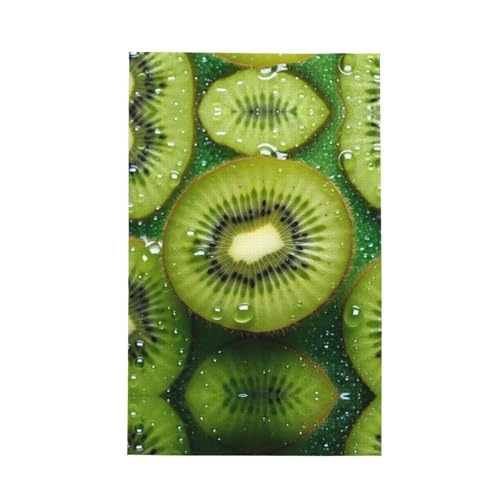 Kiwi Fruit strapazierfähiges Geschirrtuch, wiederverwendbar, superweich, saugfähig, schnell trocknend, Waffelreinigungstuch, 66 x 40 cm von WZYCWB