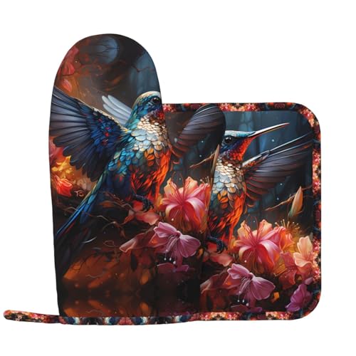 Kolibri-Küchenhandschuhe und Wärmedämmungspad-Set, geeignet für Grillabdeckungen und Speiseteller, perfekt für Grillabende und Bankette. Kolibri-Küchenhandschuhe und Wärmedämmungspad-Set, geeignet für Grillabdeckungen und Speiseteller, perfekt für Grillabende und Bankette. von WZYCWB