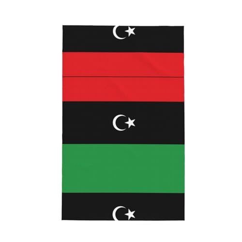 Langlebiges Geschirrtuch mit libyscher Flagge, wiederverwendbar, superweich, saugfähig, schnell trocknend, Waffelreinigungstuch, 66 x 40 cm von WZYCWB