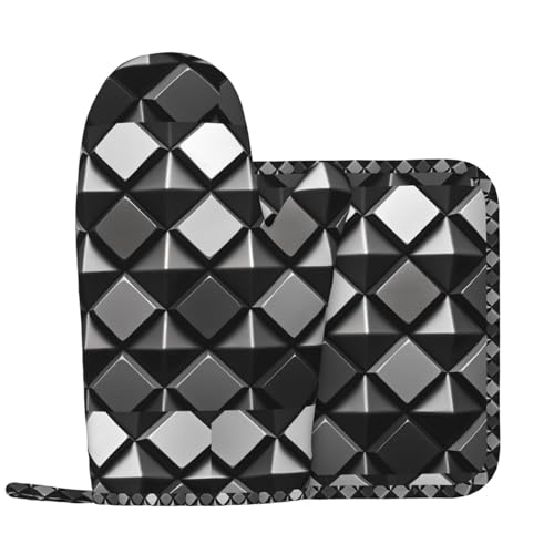 Leder-Styling-Küchenhandschuhe und Wärmedämmungspad-Set, geeignet für Grillabdeckungen und Speiseteller, perfekt für Grillabende und Bankette. von WZYCWB