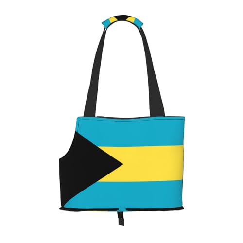 Leichte, atmungsaktive Reise-Umhängetasche für kleine Haustiere, WZYCWB Flagge der Bahamas, bedruckte Haustier-Umhängetasche von WZYCWB