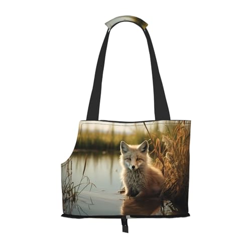 Leichte, atmungsaktive Reise-Umhängetasche für kleine Haustiere, WZYCWB Fuchs im Wasser, bedruckte Haustier-Umhängetasche Leichte, atmungsaktive Reise-Umhängetasche für kleine Haustiere, WZYCWB Fuchs im Wasser, bedruckte Haustier-Umhängetasche von WZYCWB