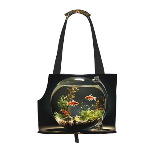 Leichte, atmungsaktive Reise-Umhängetasche für kleine Haustiere, WZYCWB Glas Fishbowl bedruckte Haustier-Umhängetasche von WZYCWB