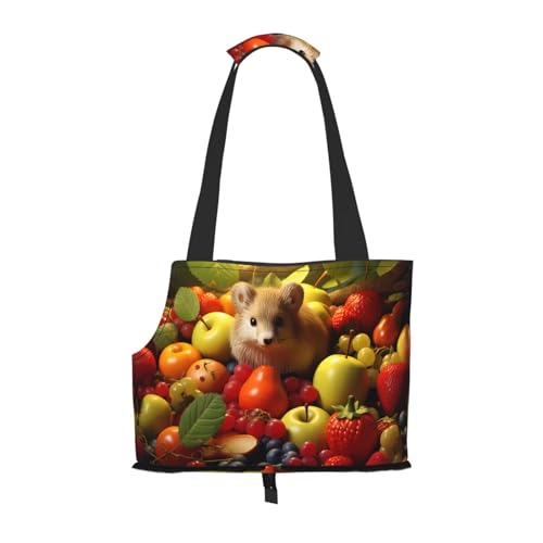Leichte, atmungsaktive Reise-Umhängetasche für kleine Haustiere, WZYCWB Hamster und Obst bedruckte Haustier-Umhängetasche Leichte, atmungsaktive Reise-Umhängetasche für kleine Haustiere, WZYCWB Hamster und Obst bedruckte Haustier-Umhängetasche von WZYCWB