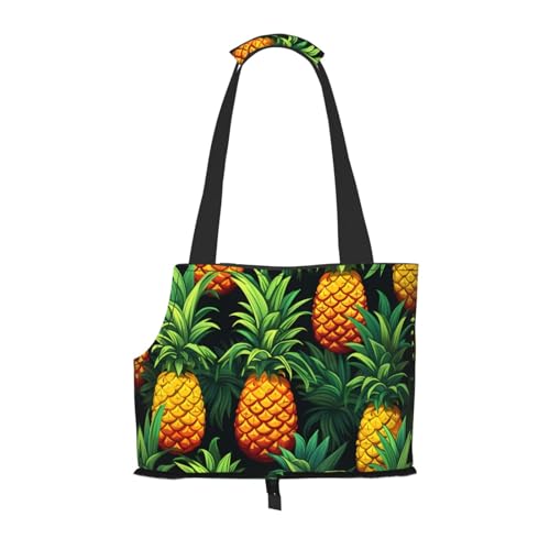 Leichte, atmungsaktive Reise-Umhängetasche für kleine Haustiere, WZYCWB frische Ananas-bedruckte Haustier-Umhängetasche von WZYCWB