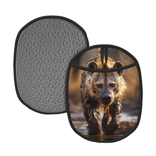 Lone Hyena 2 Stück gemusterte Silikon-Topfmatte (1/2er-Pack), hochtemperaturbeständig und rutschfest, geeignet zum Grillen, Backen usw. von WZYCWB