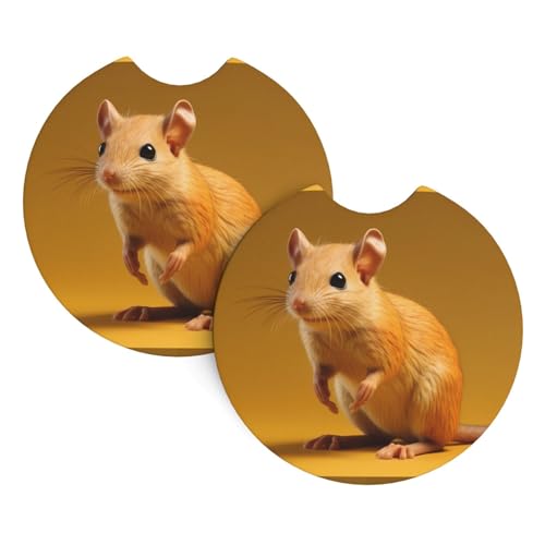 Niedliche Elefantenspitzmaus Auto-Getränkehalter-Untersetzer, 6,9 cm, sehr vielseitig, geeignet für weibliche Autobesitzer, 2 Stück von WZYCWB