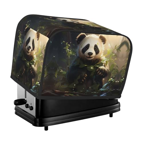 Niedliche Panda-Pflanzentoaster-Abdeckung, geeignet für breites Schlitz-Design, mit seitlicher Aufbewahrungstasche, leicht zu reinigen, staubdicht, geeignet für die Küche. von WZYCWB