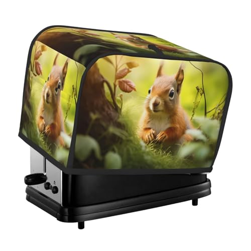 Niedliche kleine Eichhörnchen-Toaster-Abdeckung, geeignet für breites Schlitz-Design, mit seitlicher Aufbewahrungstasche, leicht zu reinigen, staubdicht, geeignet für die Küche. von WZYCWB