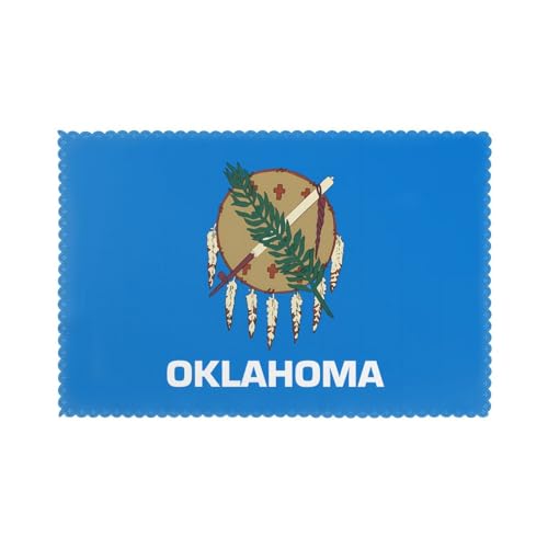 Oklahoma State Flag gemusterte Restaurant-Tischsets, Hotel, Bankett, dekorative Tischsets, 6-teiliges Set, 30,5 x 45,7 cm, waschbar von WZYCWB