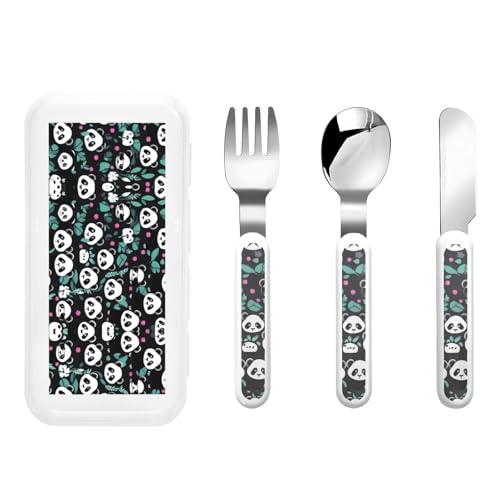 Panda Cute Face Kindergeschirr 3-teiliges Set, wiederverwendbares Messer, Gabel und Löffel Besteckset, tragbares Kindergeschirr zum Schutz von Lebensmitteln Panda Cute Face Kindergeschirr 3-teiliges Set, wiederverwendbares Messer, Gabel und Löffel Besteckset, tragbares Kindergeschirr zum Schutz von Lebensmitteln von WZYCWB
