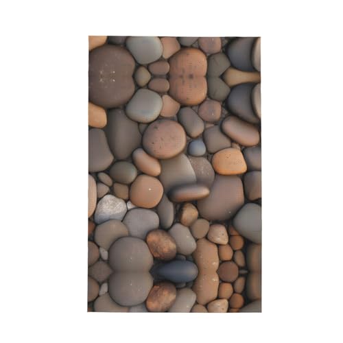Pebbles in The Beach strapazierfähiges Geschirrtuch, wiederverwendbar, superweich, saugfähig, schnell trocknend, Waffelreinigungstuch, 66 x 40 cm von WZYCWB