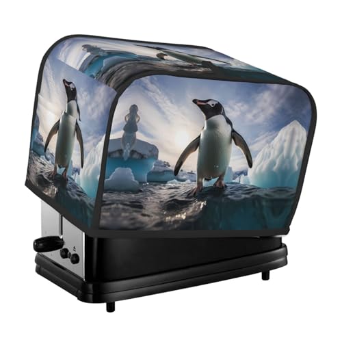 Pinguin-Toaster-Abdeckung, geeignet für breite Schlitze, mit seitlicher Aufbewahrungstasche, leicht zu reinigen, staubdicht, geeignet für die Küche. von WZYCWB