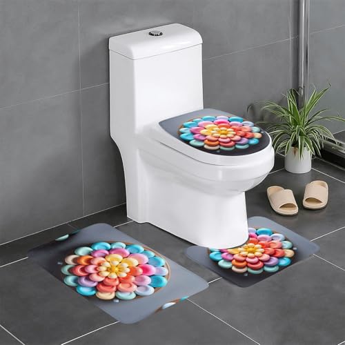 Plüsch-Teppich für Schlafzimmer, Küche, Badewanne, Heimdekoration, bunt, Süßigkeiten-Badezimmer-Schutzmatte, 3-teiliges Set, saugfähiger Teppich für den Außenbereich Plüsch-Teppich für Schlafzimmer, Küche, Badewanne, Heimdekoration, bunt, Süßigkeiten-Badezimmer-Schutzmatte, 3-teiliges Set, saugfähiger Teppich für den Außenbereich von WZYCWB