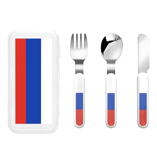 Russische Flagge Kindergeschirr 3-teiliges Set, wiederverwendbares Messer, Gabel und Löffel Besteckset, tragbares Kindergeschirr zum Schutz von Lebensmitteln Russische Flagge Kindergeschirr 3-teiliges Set, wiederverwendbares Messer, Gabel und Löffel Besteckset, tragbares Kindergeschirr zum Schutz von Lebensmitteln von WZYCWB