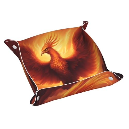 Schöne Phoenix kleine bedruckte Leder-Aufbewahrungsbox für den Schreibtisch, multifunktional, personalisierbar Schöne Phoenix kleine bedruckte Leder-Aufbewahrungsbox für den Schreibtisch, multifunktional, personalisierbar von WZYCWB
