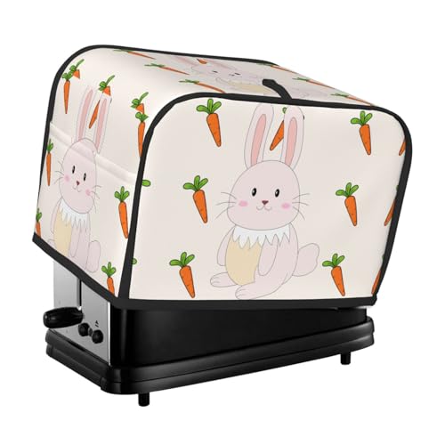 Smiling Rabbit Toaster Abdeckung, geeignet für breite Schlitz-Design, mit seitlicher Aufbewahrungstasche, leicht zu reinigen, staubdicht, geeignet für die Küche. von WZYCWB