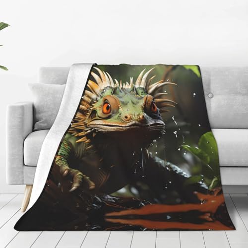 Spiny Lizards Ultraweiche Micro-Fleece-Decke, 152,4 x 127 cm, geeignet für Bett, Sofa, Camping, kaltes Kino oder Reisen von WZYCWB