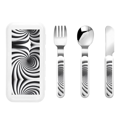 Spiral Optical Illusion GIF Kindergeschirr 3-teiliges Set, Mehrweg Messer, Gabel und Löffel Besteck Set, Tragbares Kinder Essensschutz Geschirr Spiral Optical Illusion GIF Kindergeschirr 3-teiliges Set, Mehrweg Messer, Gabel und Löffel Besteck Set, Tragbares Kinder Essensschutz Geschirr von WZYCWB