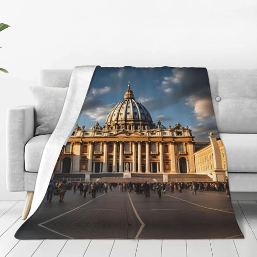 St. Peter's Basilica Ultraweiche Micro-Fleece-Decke, 152,4 x 127 cm, geeignet für Bett, Sofa, Camping, kaltes Kino oder Reisen von WZYCWB