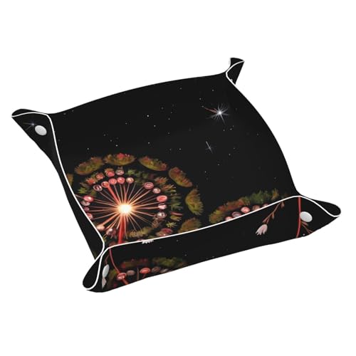 Starry Pusteblume mittelgroß, bedrucktes Leder, Schreibtisch-Aufbewahrungsbox – multifunktional, personalisiertes Ablagetablett Starry Pusteblume mittelgroß, bedrucktes Leder, Schreibtisch-Aufbewahrungsbox – multifunktional, personalisiertes Ablagetablett von WZYCWB
