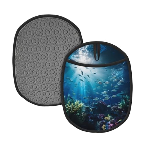 Submarine World 2 Stück gemusterte Silikon-Topfmatte (1/2er-Pack), hochtemperaturbeständig und rutschfest, geeignet zum Grillen, Backen usw. von WZYCWB