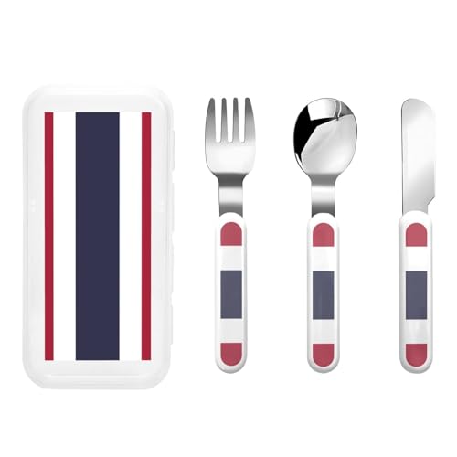 Thailand Flag Kindergeschirr 3-teiliges Set, wiederverwendbares Messer, Gabel und Löffel Besteckset, tragbares Kindergeschirr zum Schutz von Lebensmitteln Thailand Flag Kindergeschirr 3-teiliges Set, wiederverwendbares Messer, Gabel und Löffel Besteckset, tragbares Kindergeschirr zum Schutz von Lebensmitteln von WZYCWB