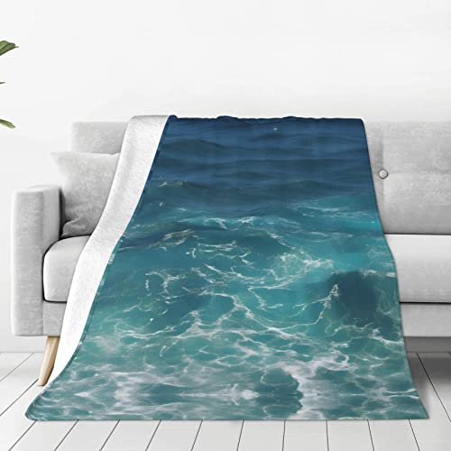 The Deep Ocean Ultraweiche Micro-Fleece-Decke, 152,4 x 127 cm, geeignet für Bett, Sofa, Camping, kaltes Kino oder Reisen von WZYCWB