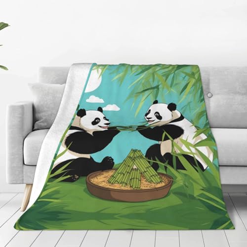 Two Cute Big Pandas ultraweiche Micro-Fleece-Decke, 152,4 x 127 cm, geeignet für Bett, Sofa, Camping, kaltes Kino oder Reisen Two Cute Big Pandas ultraweiche Micro-Fleece-Decke, 152,4 x 127 cm, geeignet für Bett, Sofa, Camping, kaltes Kino oder Reisen von WZYCWB