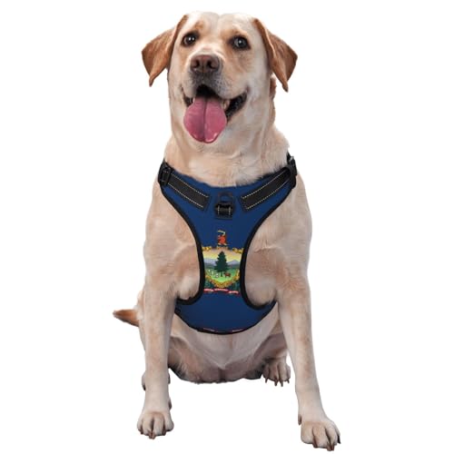 Vermont State Flag X-Large bedruckte Haustier-Traktionsweste – ideal für Spaziergänge mit dem Hund, Wandern, tägliche Reisen von WZYCWB