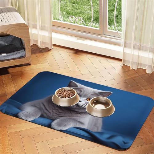 WZYCWB 30 x 45 cm Temperament Kurzhaar bedruckte Haustier saugfähige Tischsets – rutschfeste Futtermatten für Hunde und Katzen, Futternäpfe und Wasser-Tischsets von WZYCWB