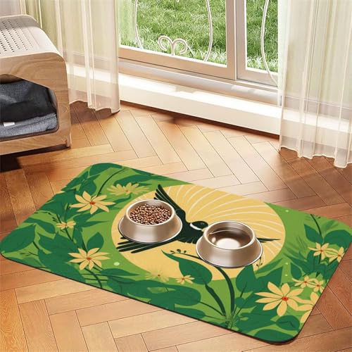 WZYCWB 30 x 45 cm großer, saugfähiger Untersetzer für Hunde und Katzen, Futternäpfe und Wasser-Platzdeckchen mit Aufdruck "The Flying Bird" von WZYCWB