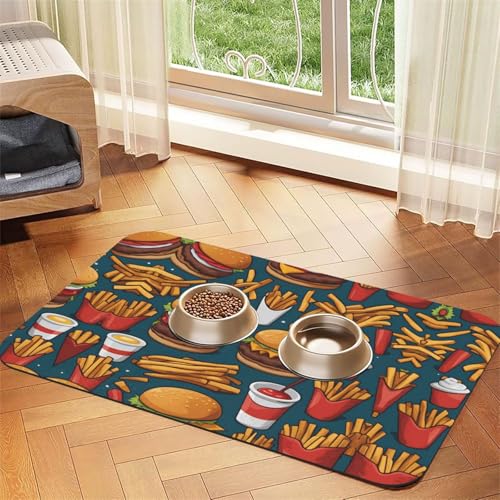WZYCWB 40 x 60 cm, viele leckere Lebensmittel bedruckte saugfähige Tischsets für Haustiere – rutschfeste Futtermatten für Hunde und Katzen, Futternäpfe und Wasser-Tischsets WZYCWB 40 x 60 cm, viele leckere Lebensmittel bedruckte saugfähige Tischsets für Haustiere – rutschfeste Futtermatten für Hunde und Katzen, Futternäpfe und Wasser-Tischsets von WZYCWB
