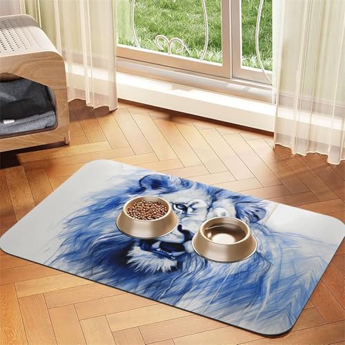 WZYCWB 40 x 60 cm Der majestätische Löwe bedruckte saugfähige Tischsets für Haustiere – rutschfeste Futtermatten für Hunde und Katzen, Futternäpfe und Wasser-Tischsets WZYCWB 40 x 60 cm Der majestätische Löwe bedruckte saugfähige Tischsets für Haustiere – rutschfeste Futtermatten für Hunde und Katzen, Futternäpfe und Wasser-Tischsets von WZYCWB