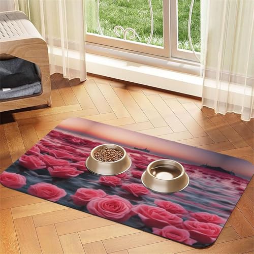 WZYCWB 40 x 60 cm Rosen am Meer bedruckte saugfähige Haustier-Tischsets – rutschfeste Futtermatten für Hunde und Katzen, Futternäpfe und Wasser-Tischsets WZYCWB 40 x 60 cm Rosen am Meer bedruckte saugfähige Haustier-Tischsets – rutschfeste Futtermatten für Hunde und Katzen, Futternäpfe und Wasser-Tischsets von WZYCWB