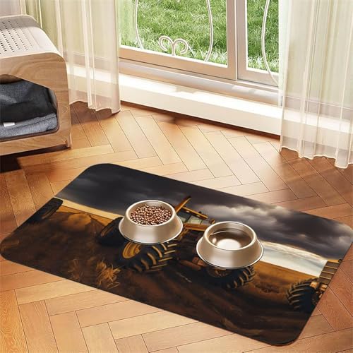 WZYCWB 40 x 60 cm Traktor im Feld bedruckte saugfähige Haustier-Tischsets – rutschfeste Futtermatten für Hunde und Katzen, Futternäpfe und Wasser-Tischsets WZYCWB 40 x 60 cm Traktor im Feld bedruckte saugfähige Haustier-Tischsets – rutschfeste Futtermatten für Hunde und Katzen, Futternäpfe und Wasser-Tischsets von WZYCWB