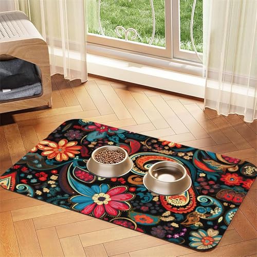 WZYCWB 40 x 60 cm Vintage bedruckte Muster bedruckte Haustier-saugfähige Tischsets – rutschfeste Futtermatten für Hunde und Katzen, Futternäpfe und Wasser-Tischsets WZYCWB 40 x 60 cm Vintage bedruckte Muster bedruckte Haustier-saugfähige Tischsets – rutschfeste Futtermatten für Hunde und Katzen, Futternäpfe und Wasser-Tischsets von WZYCWB