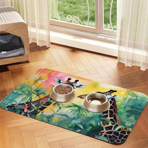 WZYCWB 40 x 60 cm Zwei Giraffen, bedruckte saugfähige Tischsets für Haustiere, rutschfeste Futtermatten für Hunde und Katzen, Futternäpfe und Wasser-Tischsets WZYCWB 40 x 60 cm Zwei Giraffen, bedruckte saugfähige Tischsets für Haustiere, rutschfeste Futtermatten für Hunde und Katzen, Futternäpfe und Wasser-Tischsets von WZYCWB