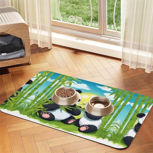 WZYCWB 40 x 60 cm Zwei Happy Pandas bedruckte saugfähige Tischsets für Haustiere – rutschfeste Futtermatten für Hunde und Katzen, Futternäpfe und Wasser-Tischsets WZYCWB 40 x 60 cm Zwei Happy Pandas bedruckte saugfähige Tischsets für Haustiere – rutschfeste Futtermatten für Hunde und Katzen, Futternäpfe und Wasser-Tischsets von WZYCWB