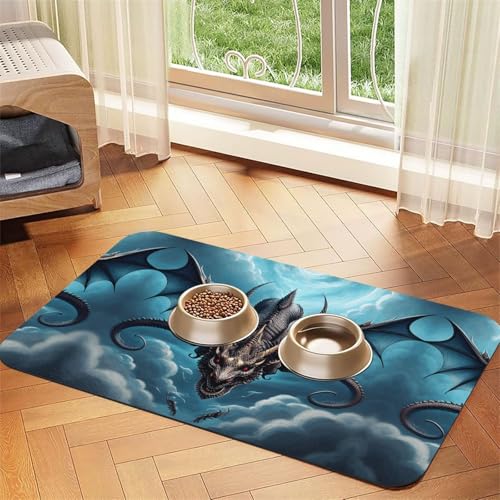 WZYCWB 40 x 60 cm fliegender Drache bedruckte saugfähige Tischsets für Haustiere – rutschfeste Futtermatten für Hunde und Katzen, Futternäpfe und Wasser-Platzsets WZYCWB 40 x 60 cm fliegender Drache bedruckte saugfähige Tischsets für Haustiere – rutschfeste Futtermatten für Hunde und Katzen, Futternäpfe und Wasser-Platzsets von WZYCWB