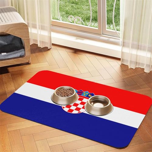 WZYCWB 40 x 60 cm große saugfähige Tischsets für Hunde und Katzen, Motiv: Flagge der Republik Kroatien, rutschfeste Futtermatten für Futternäpfe und Wasser WZYCWB 40 x 60 cm große saugfähige Tischsets für Hunde und Katzen, Motiv: Flagge der Republik Kroatien, rutschfeste Futtermatten für Futternäpfe und Wasser von WZYCWB