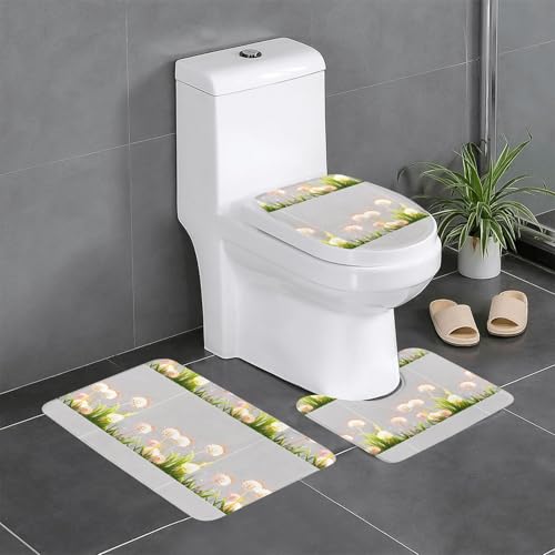 WZYCWB Abstraktes Pusteblumen-bedrucktes Teppich-Set – rutschfeste Schutzmatte für Zuhause, Badezimmer, schnell trocknend und leicht zu reinigen von WZYCWB