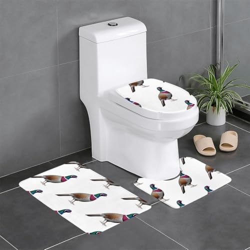 WZYCWB Bedrucktes Teppich-Set mit Fasanmotiv, rutschfeste Schutzmatte für Zuhause, Badezimmer, schnell trocknend und leicht zu reinigen von WZYCWB
