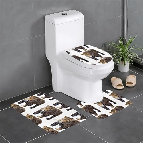 WZYCWB Bedrucktes Teppich-Set mit Leopardenmuster – rutschfeste Schutzmatte für Zuhause, Badezimmer, schnell trocknend und leicht zu reinigen WZYCWB Bedrucktes Teppich-Set mit Leopardenmuster – rutschfeste Schutzmatte für Zuhause, Badezimmer, schnell trocknend und leicht zu reinigen von WZYCWB