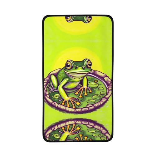 WZYCWB Bedrucktes schnelltrocknendes Handtuch mit Frosch im Teich, 40,6 x 71,1 cm, saugfähiges Sporthandtuch, geeignet für Reisen, Fitnessstudio, Camping im Freien usw. von WZYCWB