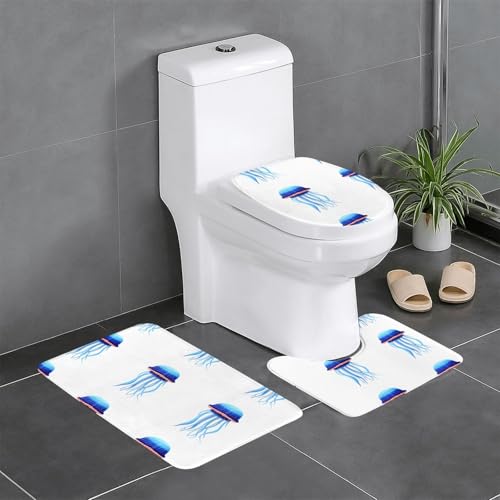WZYCWB Blaue Quallen bedrucktes Teppich-Set – rutschfeste Schutzmatte für Zuhause, Badezimmer, schnell trocknend und leicht zu reinigen WZYCWB Blaue Quallen bedrucktes Teppich-Set – rutschfeste Schutzmatte für Zuhause, Badezimmer, schnell trocknend und leicht zu reinigen von WZYCWB