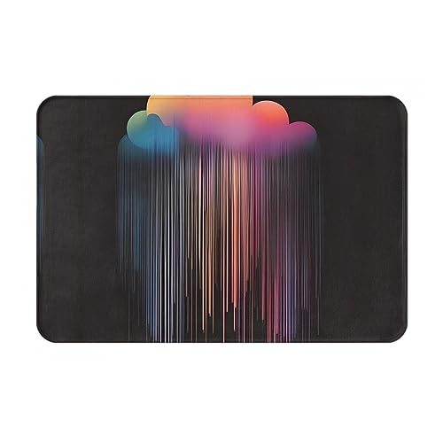 WZYCWB Bodenabsorbierende Fußmatte, Größe 40,6 x 61 cm, schützt effektiv das Wohnzimmer, Badezimmer und die Haustür vor der Reinigung des bunten Regenbogen-Regenmusters von WZYCWB