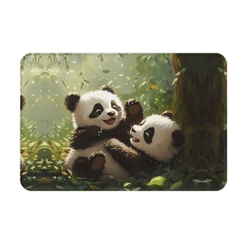 WZYCWB Bodenabsorbierende Fußmatte, Größe 40,6 x 61 cm, schützt effektiv das Wohnzimmer, das Badezimmer und die Haustür vor der Reinigung, niedliches rotes Panda-Muster von WZYCWB