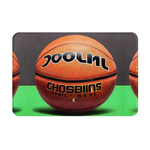 WZYCWB Bodenabsorbierende Fußmatte, Größe 40,6 x 61 cm, schützt effektiv das Wohnzimmer, das Badezimmer und die Haustür vor der Reinigung des Basketball-Hintergrundmusters von WZYCWB