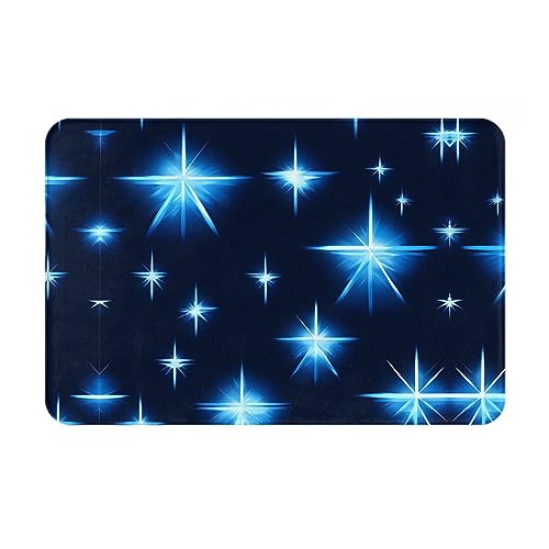 WZYCWB Bodenabsorbierende Fußmatte, Größe 40,6 x 61 cm, schützt effektiv das Wohnzimmer, das Badezimmer und die Haustür vor der Reinigung des Cartoon-blauen Sternenmusters von WZYCWB
